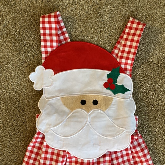 NWT Busy Bee Smocks Boy Santa Overalls 24m - Picture 3 of 6